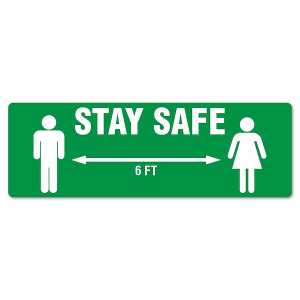 Signmission Stay Safe 6 Feet Non-Slip Floor Graphic, 18in Vinyl Decal, 16" x 16", FD-R-16-99978 FD-R-16-99978 - main